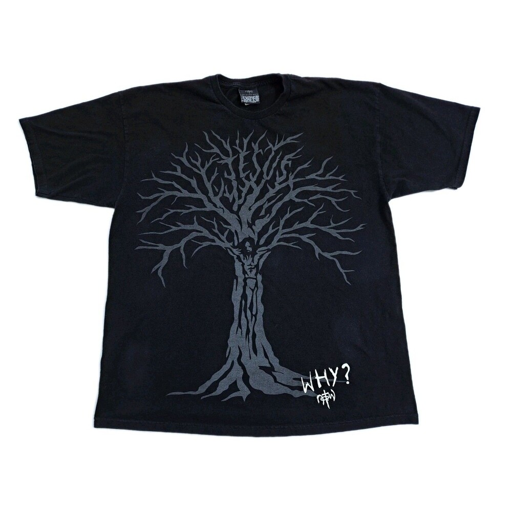 Not Of This World Jesus T Shirt Size XL Bible Verses Christian Tree John 3:16